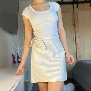 Copper Key White and Beige Striped Skirt